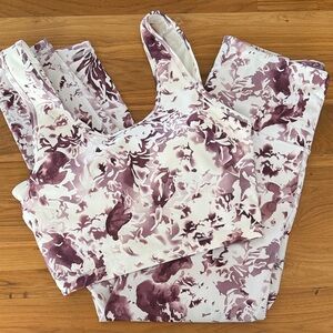 Marika Floral Sports Bra Tank and Leggings Set